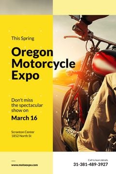 Motorcycle Exhibition Man Riding Bike on Road