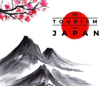Tourism in Japan white poster