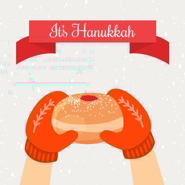 Hands With Hanukkah Sufganiyah