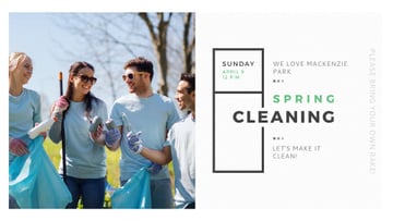 Ecological Event Volunteers Collecting Garbage