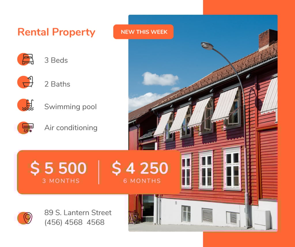 Real Estate Ad House Facade in Red — Створити дизайн Real Estate Ad House Facade in Red — Створити дизайн