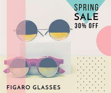 Sunglasses Sale Ad Stylish Round Glasses | Facebook Post Template