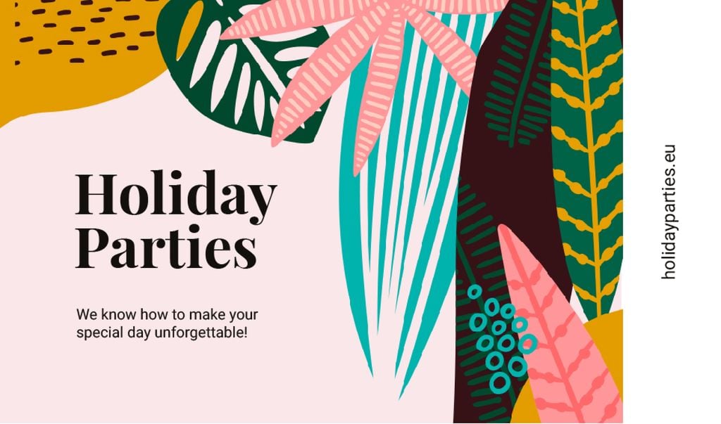 Parties Organization with Leaves in Tropical Forest — ein Design erstellen Parties Organization with Leaves in Tropical Forest — ein Design erstellen