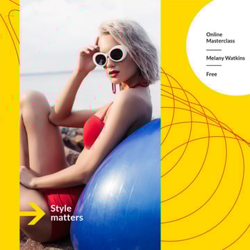 Style Masterclass announcement with Woman in Bikini