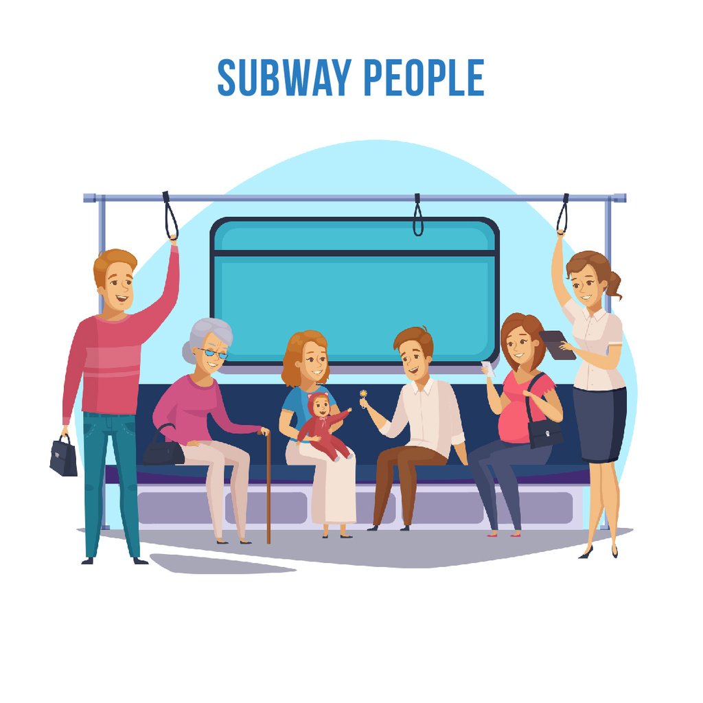 People in subway train — Modelo de projeto People in subway train — Modelo de projeto