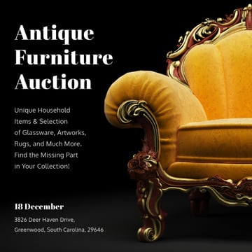 Antique Furniture Auction Luxury Yellow Armchair