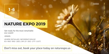 Nature Expo Announcement with Blooming Daisy Flower