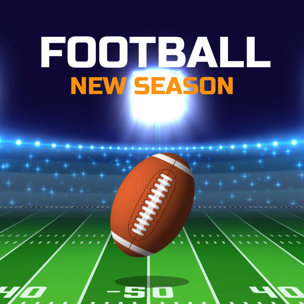 Football Season Announcement with Rugby Ball on Field — Create a Design Football Season Announcement with Rugby Ball on Field — Create a Design