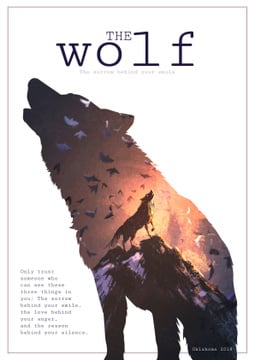 Motivational quote with Wolf silhouette