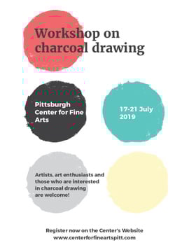 Charcoal Drawing Workshop colorful spots