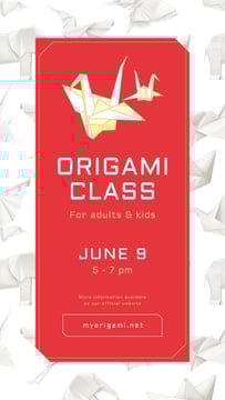 Art classes Annoucement with Origami paper animals