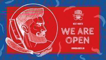 Barbershop Ad Man with Stylish Haircut