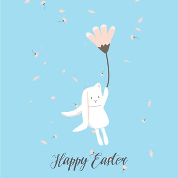 Bunny flying on a flower