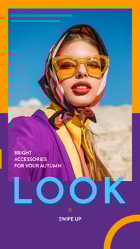 Fashion Accessories Ad Stylish Girl in Sunglasses