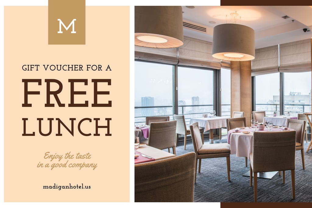 Lunch Offer with Modern Restaurant Interior - Vytvořte návrh Lunch Offer with Modern Restaurant Interior - Vytvořte návrh
