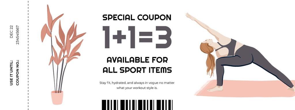 Sport Items Offer with Woman doing Exercises - Vytvořte návrh Sport Items Offer with Woman doing Exercises - Vytvořte návrh