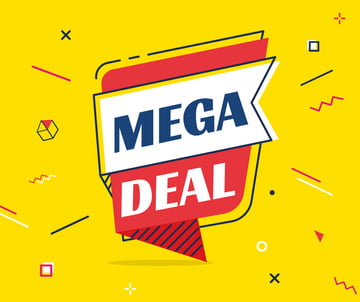 Mega Deal Offer on Speech Bubble in Yellow
