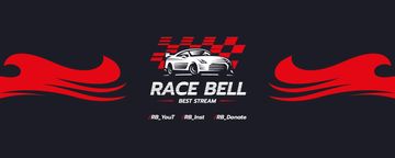 Race Stream Ad with Racing Car illustration