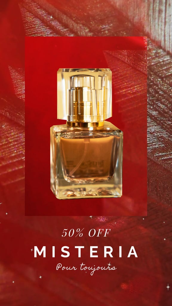 Perfume Offer Glass Bottle in Red — Створити дизайн Perfume Offer Glass Bottle in Red — Створити дизайн