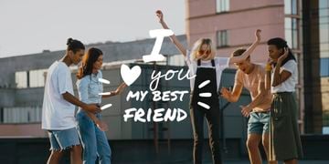 Friendship Quote Young People Having Fun