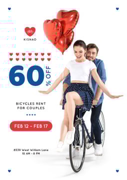 Valentine's Day Offer Couple on a Bicycle
