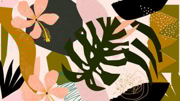 Tropical Plants and flowers pattern