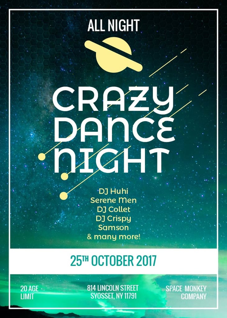 Party Invitation on Night Sky — ein Design erstellen Party Invitation on Night Sky — ein Design erstellen