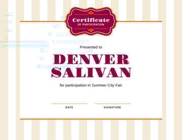 City Fair Participation confirmation