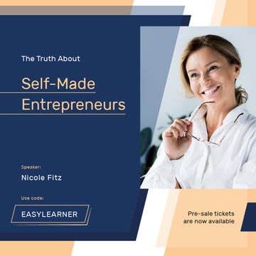 Business Event Announcement Smiling Businesswoman
