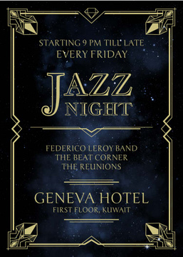 Jazz Night Invitation on Night Sky