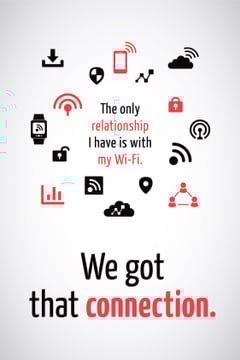 Wi-Fi technology sign and icons