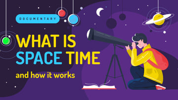 Space Theme Man with Telescope Watching Sky