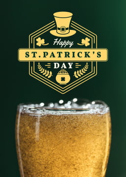 St.Patricks Day Greeting with Glass of Beer
