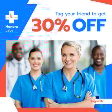 Clinic Promotion Smiling Doctors Team with Stethoscopes