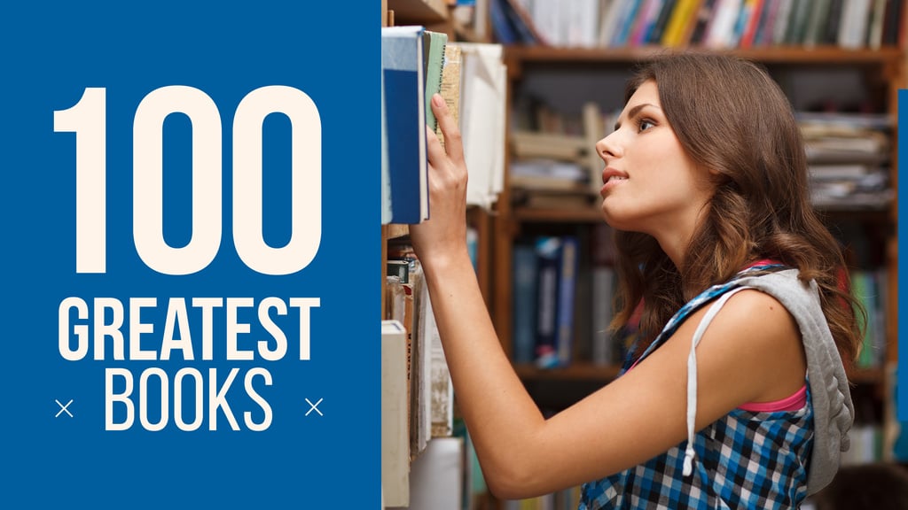 Greatest books poster with girl in library - Bir Tasarım Oluşturun Greatest books poster with girl in library - Bir Tasarım Oluşturun
