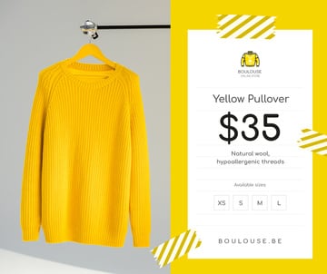 Clothes Store Offer Knitted Sweater in Yellow