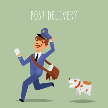 Dog chasing a mailman