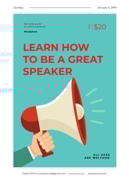 Hand holding loudspeaker