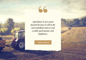 Tractor working in field and Quote