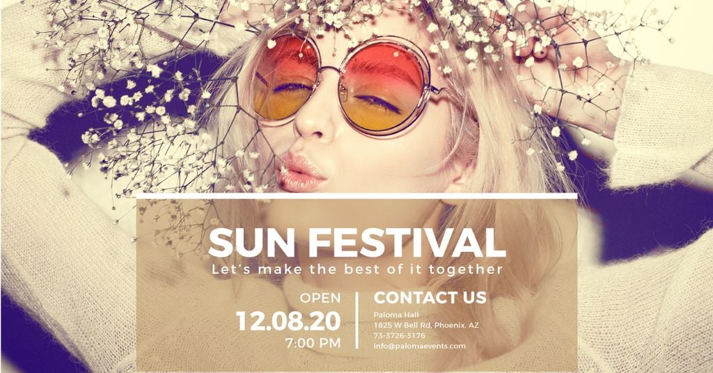Festival advertisement banner with bright Girl — Maak een ontwerp Festival advertisement banner with bright Girl — Maak een ontwerp