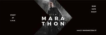 Film Marathon Ad Man with Gun under Rain