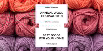 Knitting Festival Invitation Wool Yarn Skeins