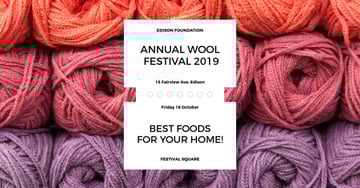Annual wool festival with colorful threads