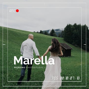 Wedding Shooting with Viewfinder Running Happy Couple