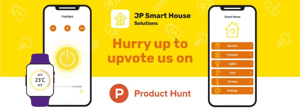 Product Hunt Launch Ad with Smart Home App on Screen — Créer un visuel Product Hunt Launch Ad with Smart Home App on Screen — Créer un visuel