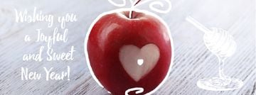 Rosh Hashanah apple with heart symbol