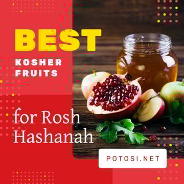 Rosh Hashanah Greeting with Apples and Pomegranate