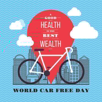 World car free day poster with bicycle