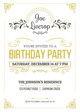 Birthday Party Invitation in Vintage Style