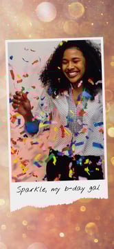 Birthday Celebration Girl Under Confetti